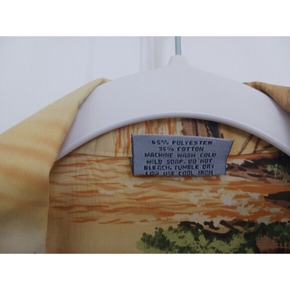 Royal Creations Hawaiian Mens Shirt Short Sleeve Floral Aloha Yellow 2XL - Picture 4 of 4